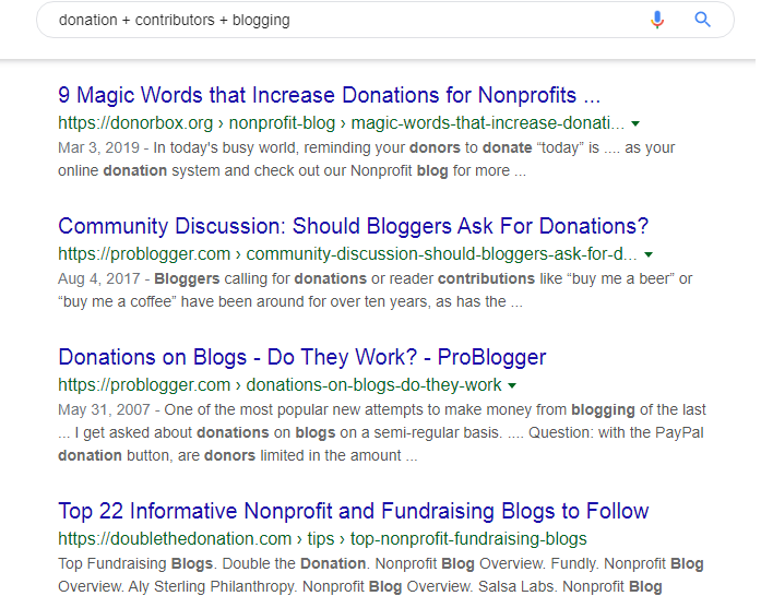 donations to get backlinks