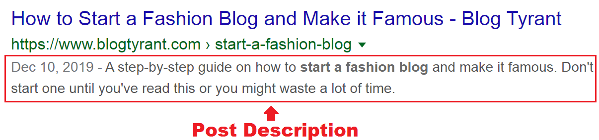 fashion blog post meta deta