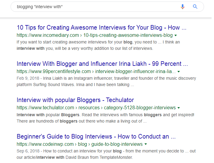 interview to get backlinks.