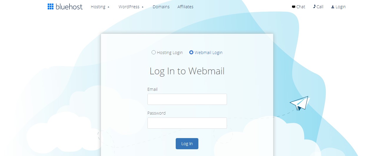 bluehost webmail login