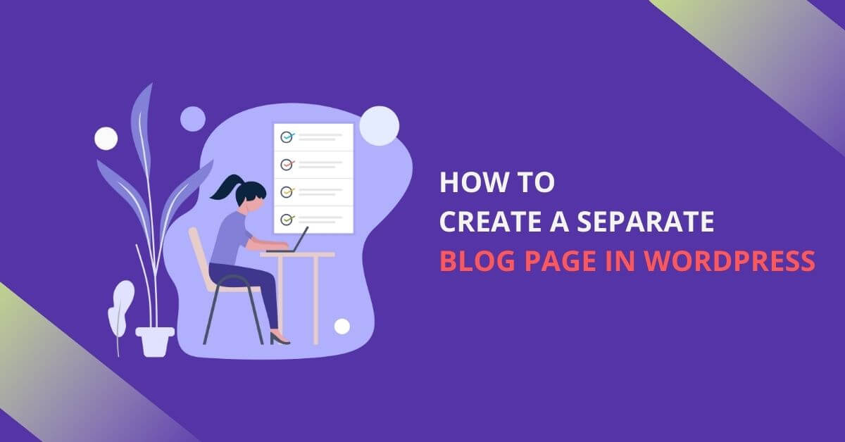 how to create separate blog page in wordpress