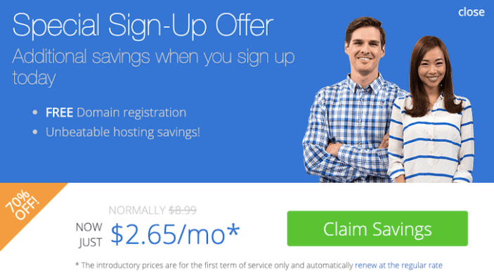 bluehost special signup offer