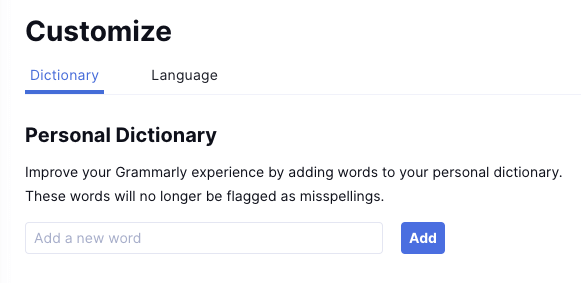 grammarly dictionary