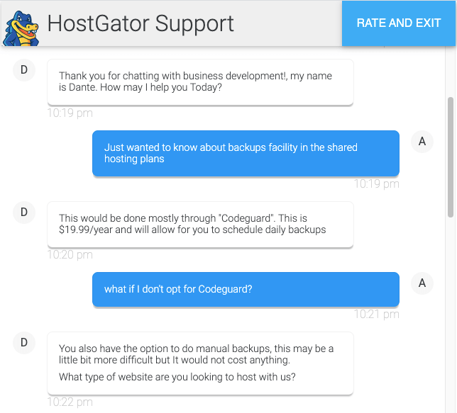 hostgator chat