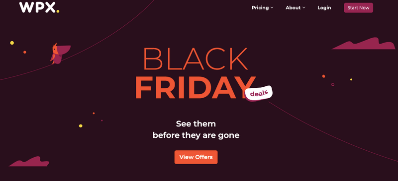 wpx hosting black friday landing page