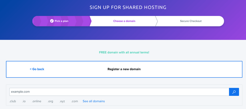 dreamhost new domain registration
