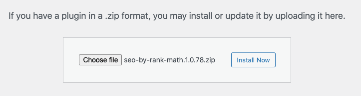 install rank math manually