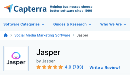jasper ratings