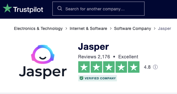 jasper ai trustpilot reviews