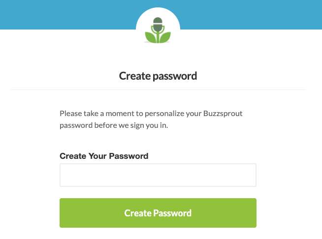 buzzsprout signup email password