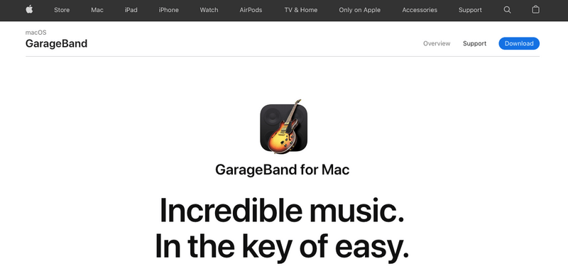 garageband home page