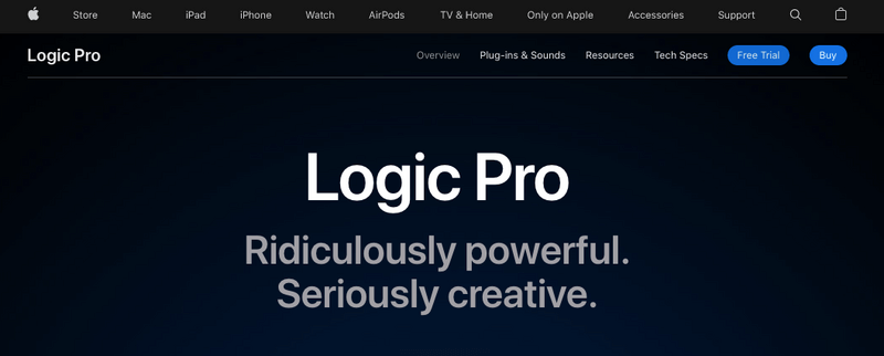 logic pro home page