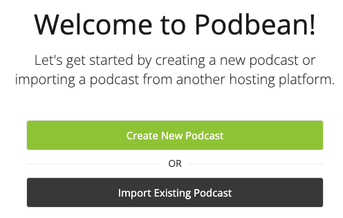 podbean new podcast options