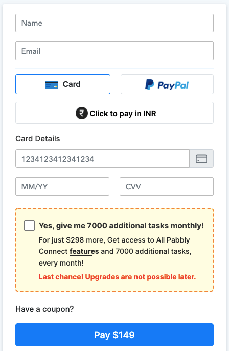 pabbly connect checkout