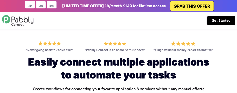 pabbly connect lifetime offer page