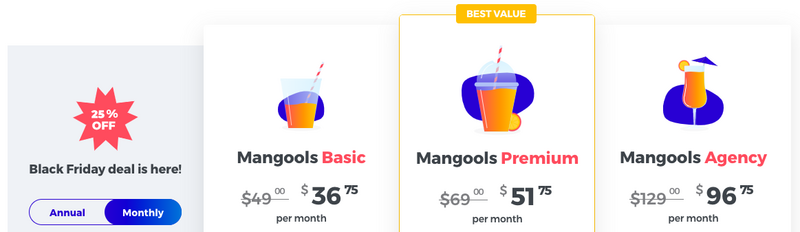 mangools black friday monthly pricing