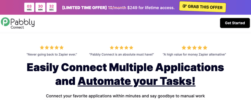 pabbly connect lifetime offer page