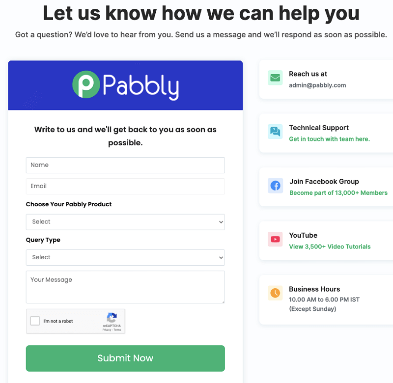pabbly contact us