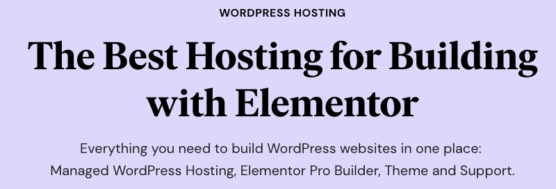 elementor wordpress hosting