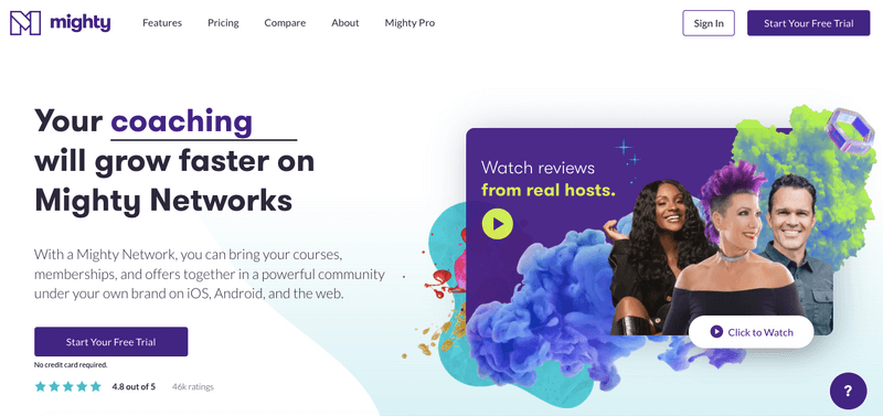 mighty networks homepage