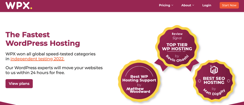 wpx hosting homepage