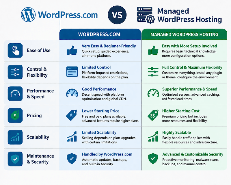 WordPress.com vs Managed Hosting (2026): Which is Better?